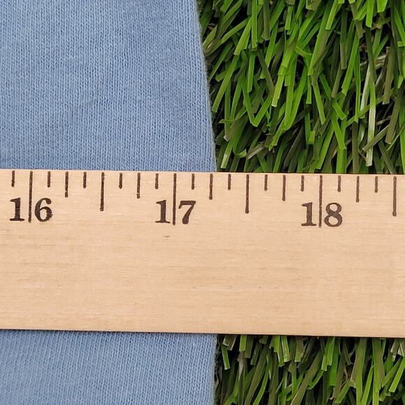 Vintage 80s Alpha-Delta-Pi Ringer Shirt Womens XS/S 17x28 Blue Sorority - Picture 8 of 15